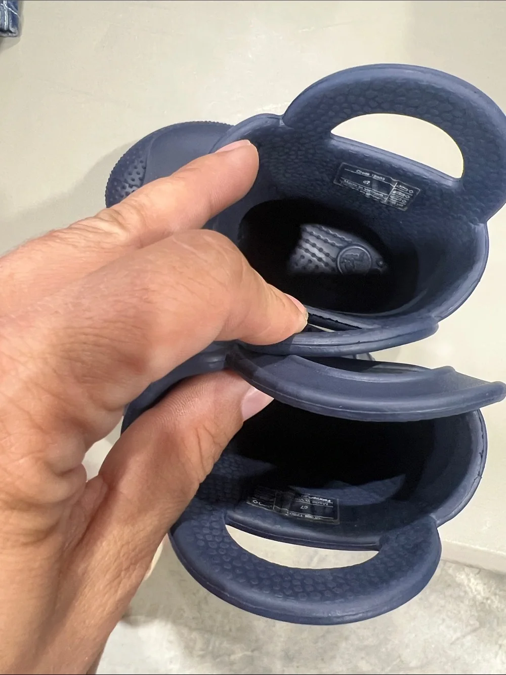 CROCS Kids' Navy Blue Rain Boots with Heel Strap